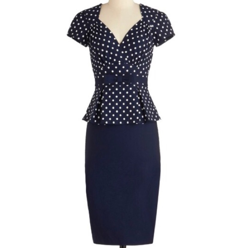 ModCloth First Stop, Style! Peplum Dress